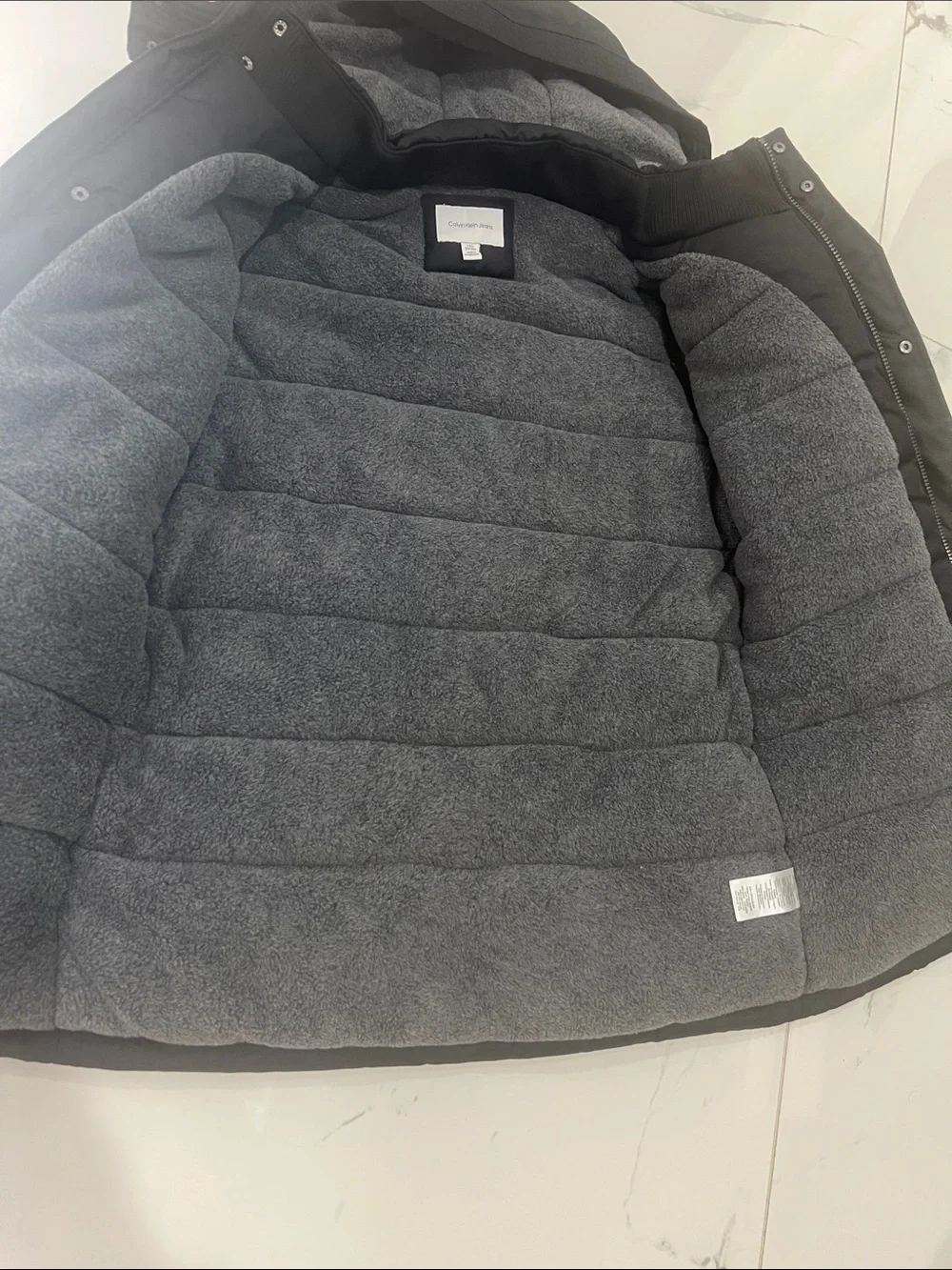 Calvin Klein Black Kids Hooded Puffer Coat